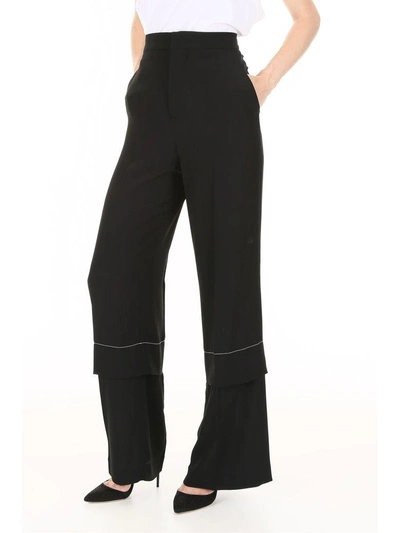 Shop Marni Crepe Trousers In Black (black)
