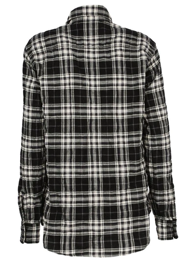 Shop Saint Laurent Check Shirt In Black/white