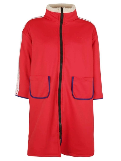 Shop Sjyp Reversable Fur Coat In Red