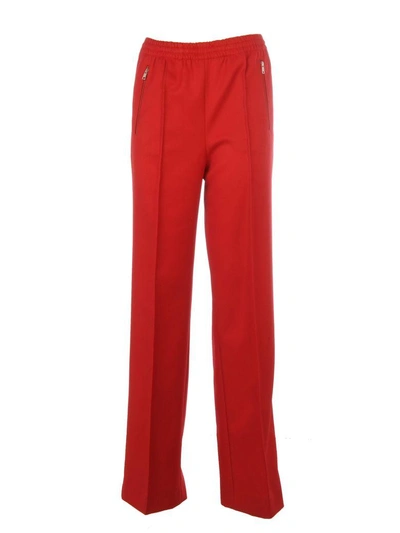 Shop Prada Gabardine Trousers In Red