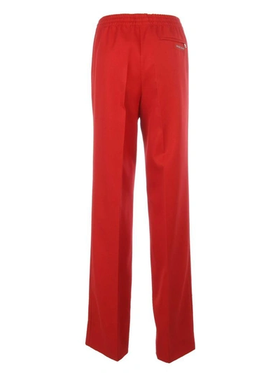Shop Prada Gabardine Trousers In Red