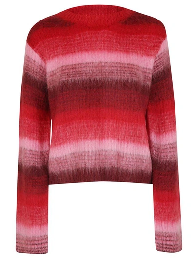 Shop Dondup Knitted Sweater In Viola/rosa/rosso
