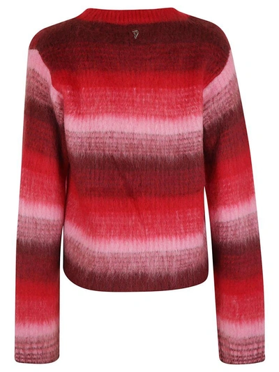 Shop Dondup Knitted Sweater In Viola/rosa/rosso