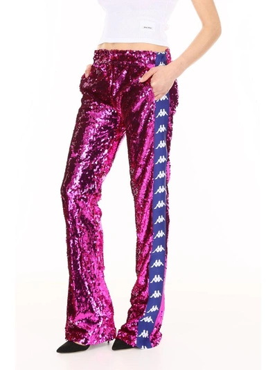 Shop Faith Connexion Kappa Sequin Trousers In Purple
