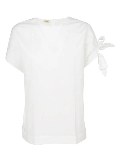 Shop Fay Tie Shirt In Bianco