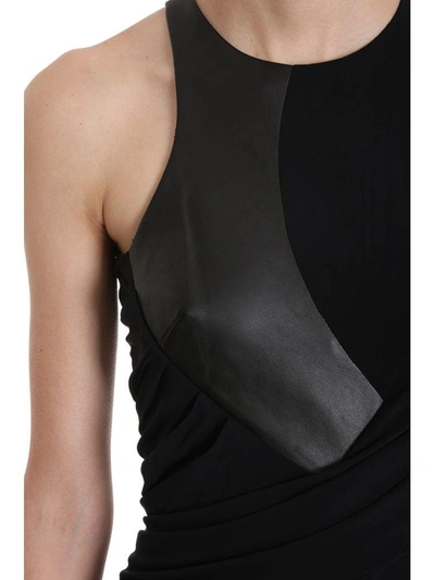 Shop Alexander Wang Draped Combo Dress In Black