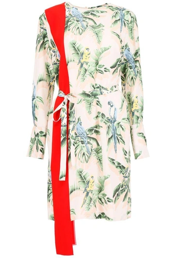 Shop Stella Mccartney Printed Silk Dress In Pinkrosa