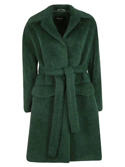 Shop Rochas Faux Fur Belted Coat In Green