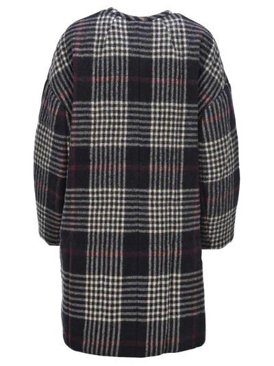 Shop Isabel Marant Harrison Coat Revesibile In Midnight Blue + Red