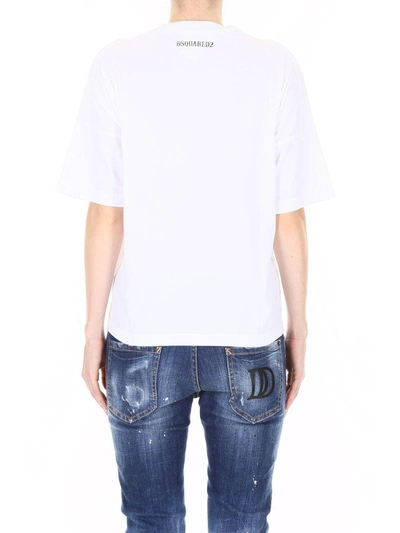 Shop Dsquared2 Caten T-shirt In White|bianco