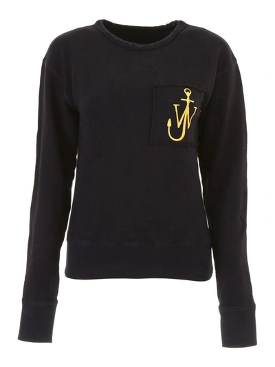 Shop Jw Anderson Sweatshirt With Logo Embroidery In Basic