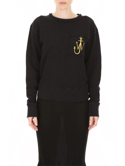 Shop Jw Anderson Sweatshirt With Logo Embroidery In Basic