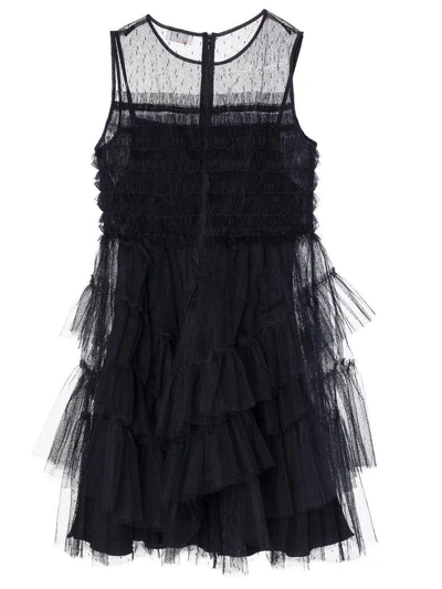 Shop Red Valentino Lace Detail Dress In Black