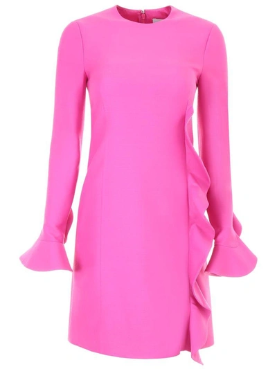 Shop Valentino Crepe Couture Dress In Pink Orchid|rosa
