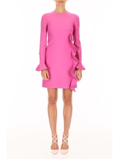 Shop Valentino Crepe Couture Dress In Pink Orchid|rosa
