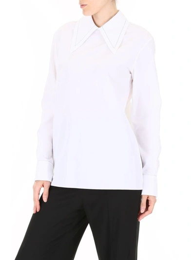 Shop Marni Shirt With Collar In Lily White (white)