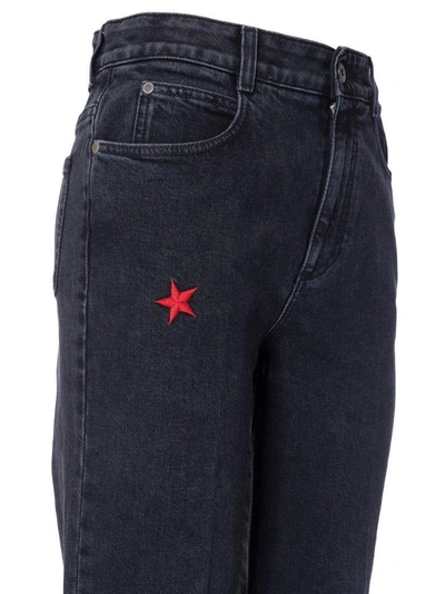 Shop Stella Mccartney Star Embroidered Jeans In Black