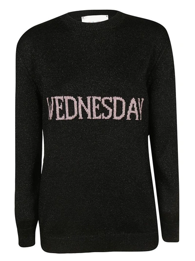 Shop Alberta Ferretti Wednesday Sweater In Nero