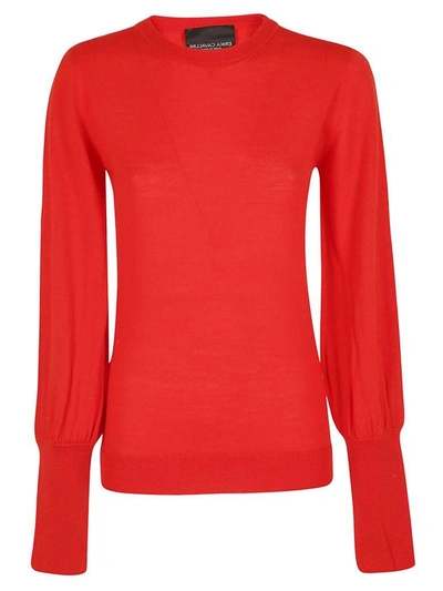 Shop Erika Cavallini Balloon Sleeves Sweater In Red