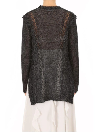 Shop Red Valentino Perforated Knit Pull In Black (black)