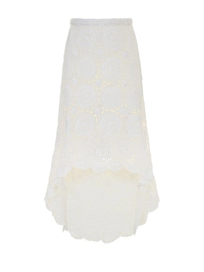 Shop Mes Demoiselles Crochet Sookie Skirt In Ivory (white)