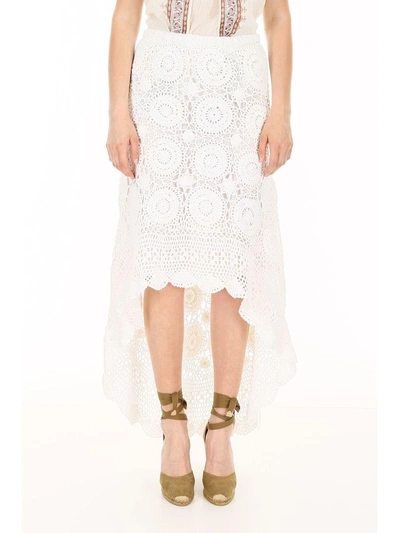 Shop Mes Demoiselles Crochet Sookie Skirt In Ivory (white)