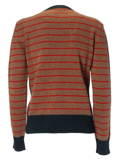 Shop Etro Embroidered Striped Sweater In Opal