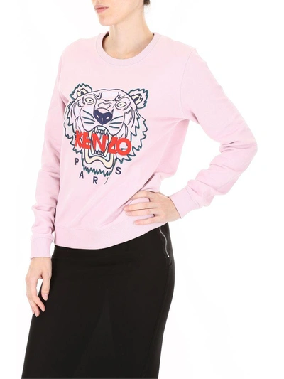 Shop Kenzo Tiger Embroidery Sweatshirt In Pink