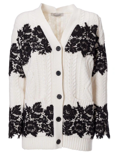 Shop Valentino Floral Lace Cardigan