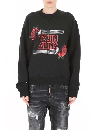 Shop Dsquared2 Twin Guns Sweatshirt In Black Multi (black)