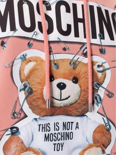 Shop Moschino Bear & Clip Hoodie In Pink