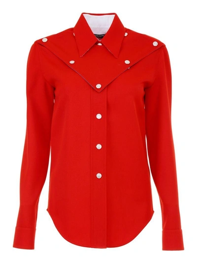 Shop Calvin Klein Cowboy Shirt In Rosso Medio (red)