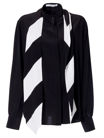 Shop Givenchy Tie Neck Shirt In Black