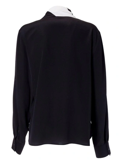 Shop Givenchy Tie Neck Shirt In Black