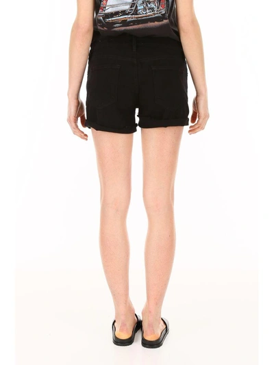 Shop Frame Le Cutoff Shorts In Noir (black)