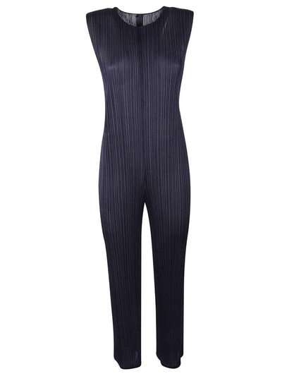 Shop Issey Miyake Pleated Jumpsuit In Blue