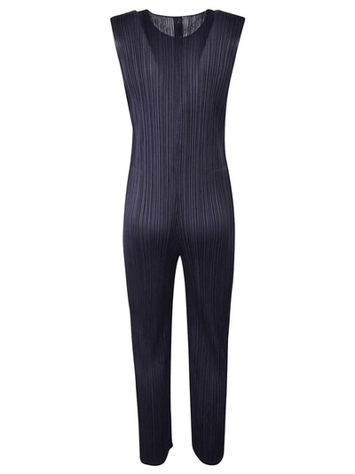 Shop Issey Miyake Pleated Jumpsuit In Blue