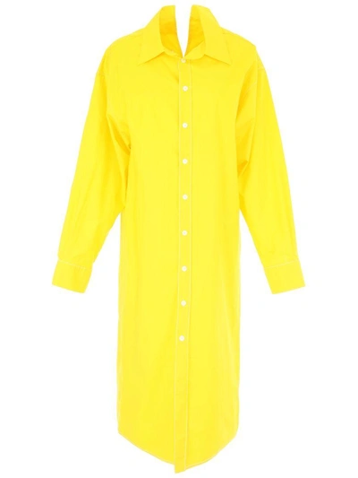 Shop Marni Oversized Shirt Dress In Maize (yellow)