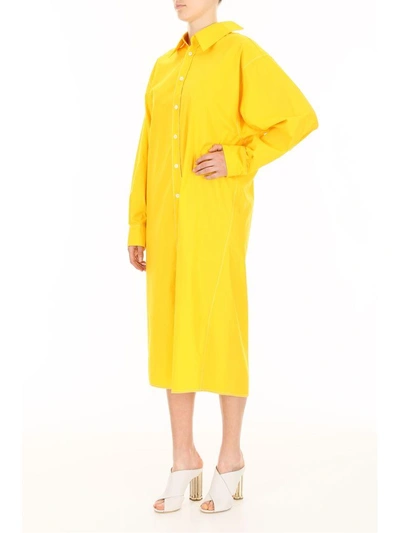 Shop Marni Oversized Shirt Dress In Maize (yellow)