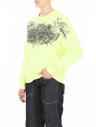 Shop Burberry Doodle Sweatshirt In Bright Lemongiallo