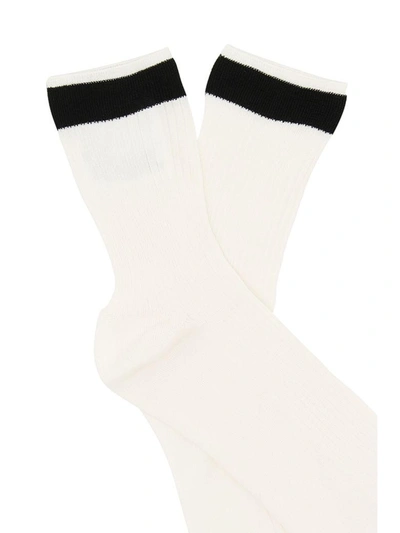 Shop Valentino Bicolor Socks In Nero (white)