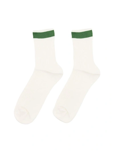 Shop Valentino Bicolor Socks In Bianco-peppermint (white)