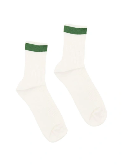 Shop Valentino Bicolor Socks In Bianco-peppermint (white)