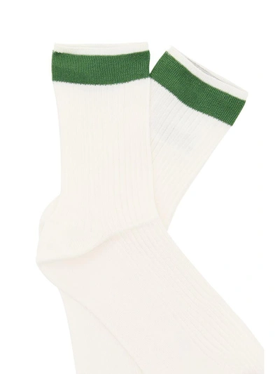 Shop Valentino Bicolor Socks In Bianco-peppermint (white)