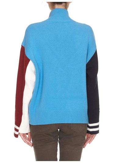 Shop Mrz Rollneck Color Block Sweater In Multicolor