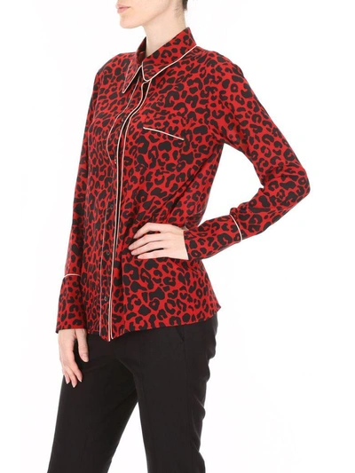 Shop N°21 Leopard Printed Shirt In Black Red