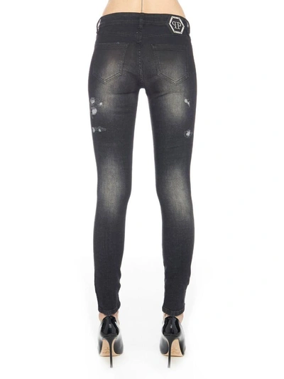 Shop Philipp Plein 'gentle Dragon' Jeans In Black