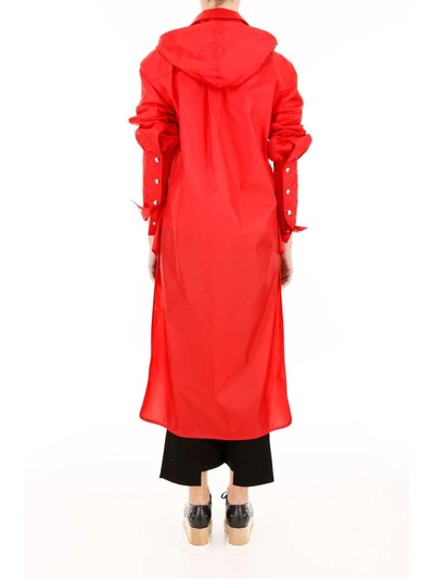 Shop Marni Hooded Rain Coat In Lacquer (red)