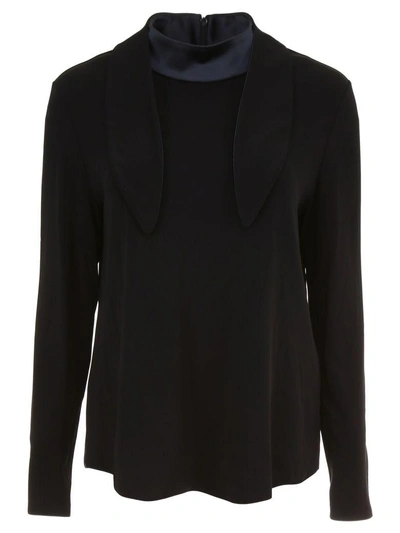 Shop Giorgio Armani Blouse In Onice Nero