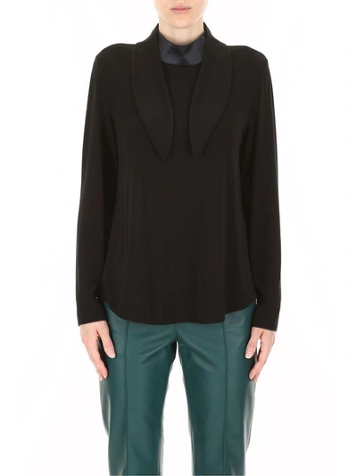 Shop Giorgio Armani Blouse In Onice Nero